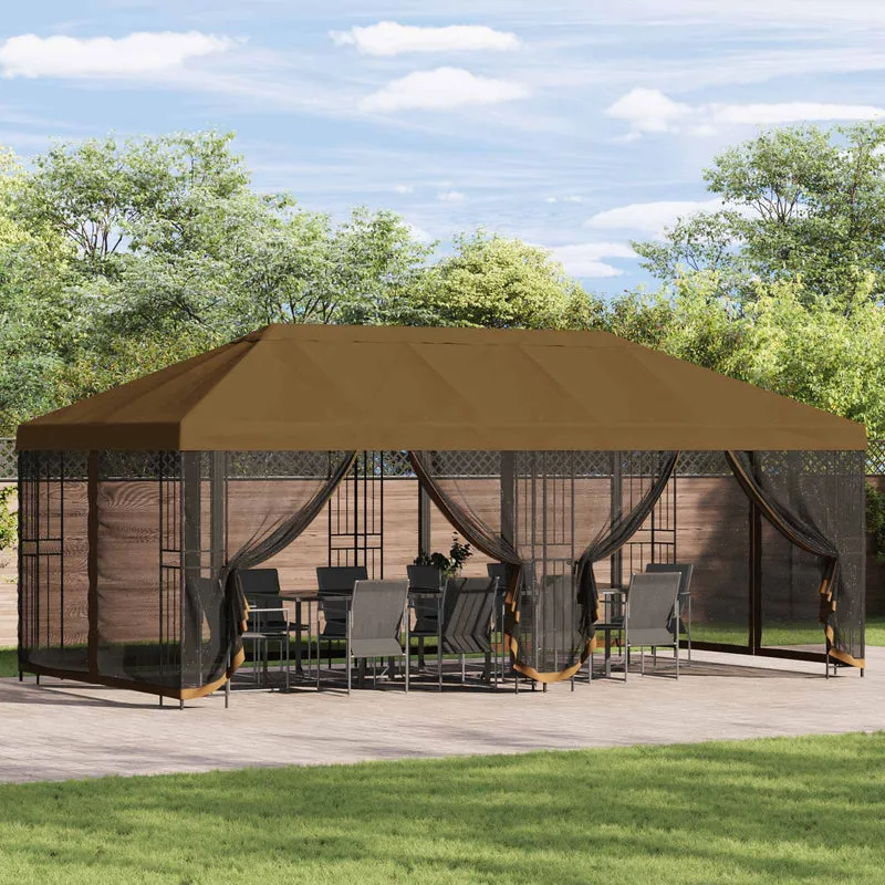 Paviljoen Met Zijwanden 6 X 3 M Polyester En Staal