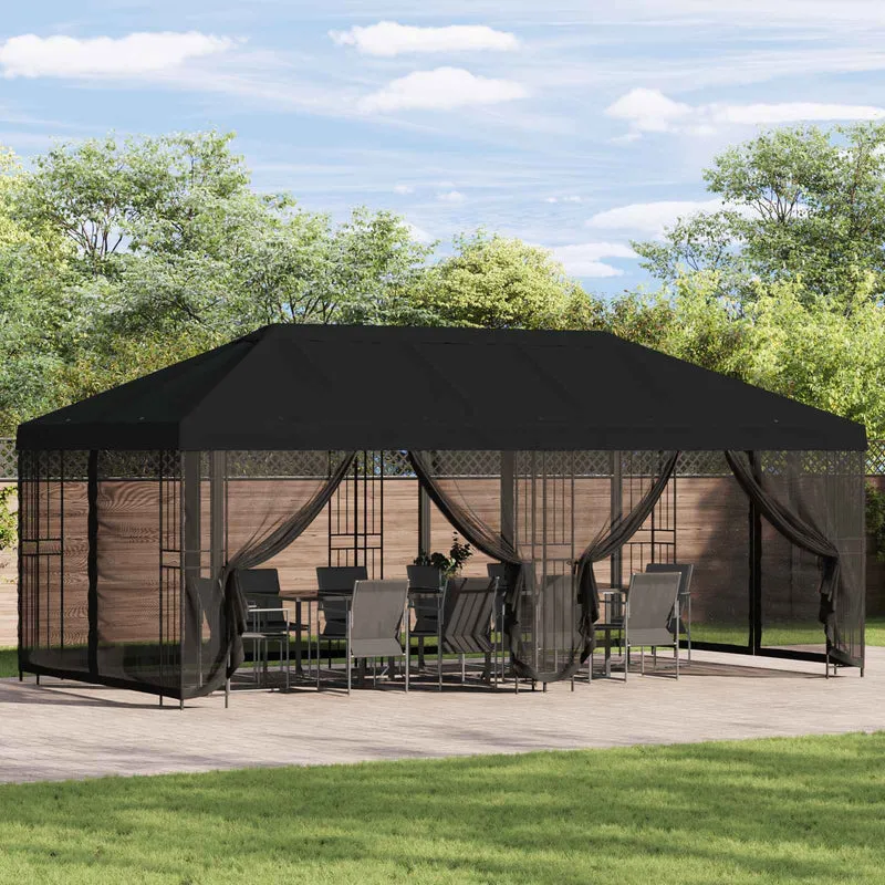 Paviljoen Met Zijwanden 6 X 3 M Polyester En Staal
