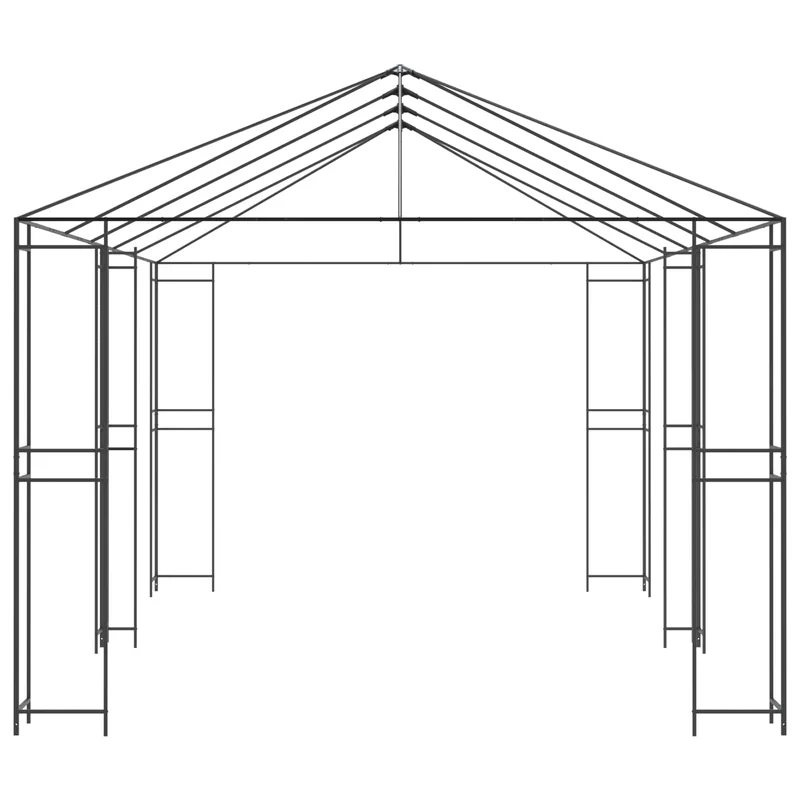 Tuinhuisframe Zonder Tentdoek 6 X 3 M Zwart Staal