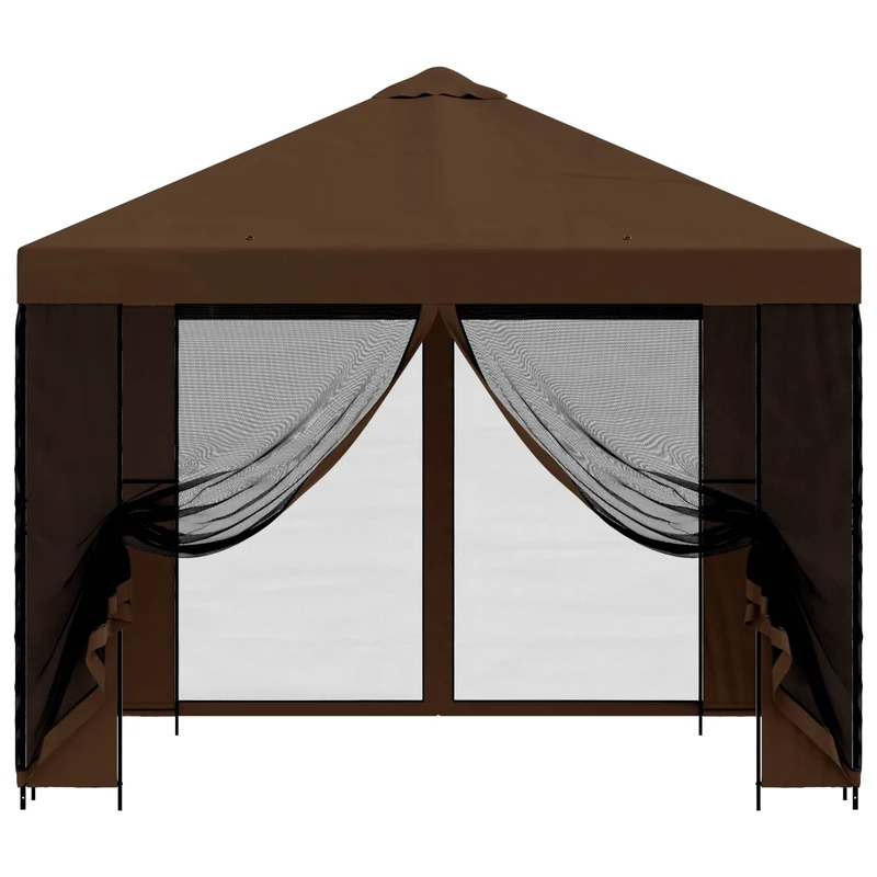 Tuin Gazebo Met Zijwanden 3 X 3 M Polyester En Staal