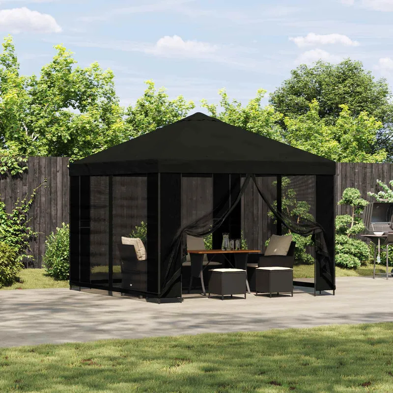 Tuin Gazebo Met Zijwanden 3 X 3 M Polyester En Staal