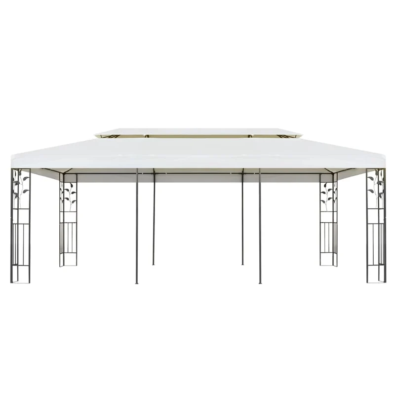 Prieel Met Dubbel Dak 6X3 M Wit