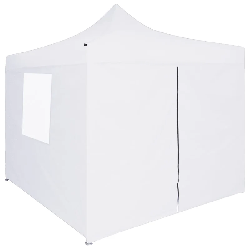 Partytent Met 4 Zijwanden Inklapbaar 3X3 M Staal Wit