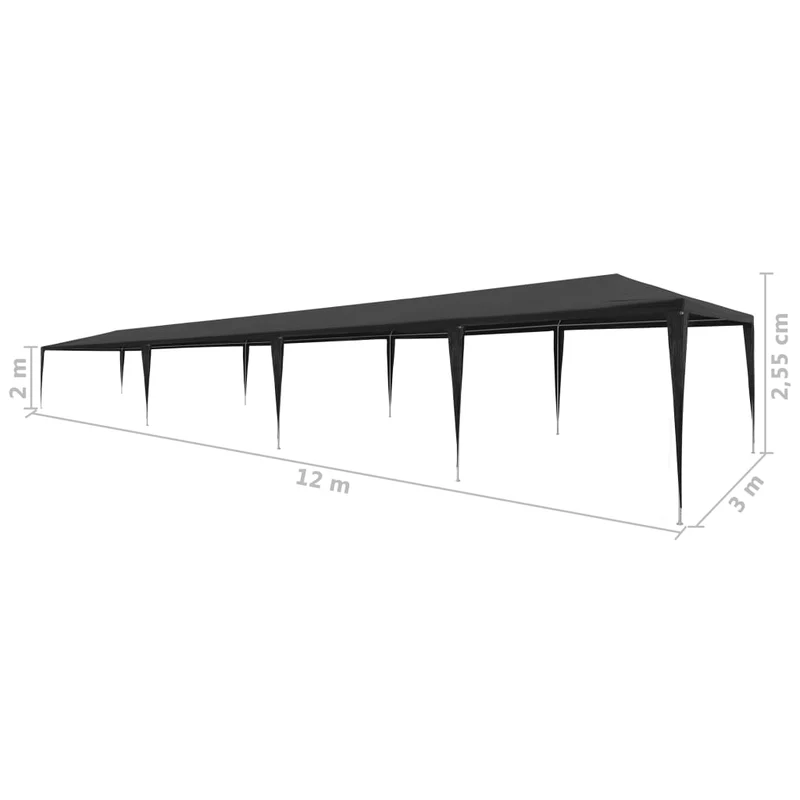 Partytent 3X12 M Pe Antraciet