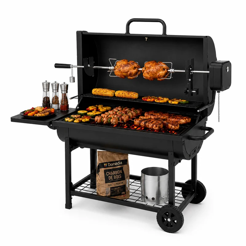 Pack Barbacoa de Carbón con Asador Motorizado 360°