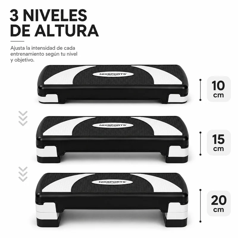 Step Aeróbico Regulable con 3 Alturas y Superficie Antideslizante
