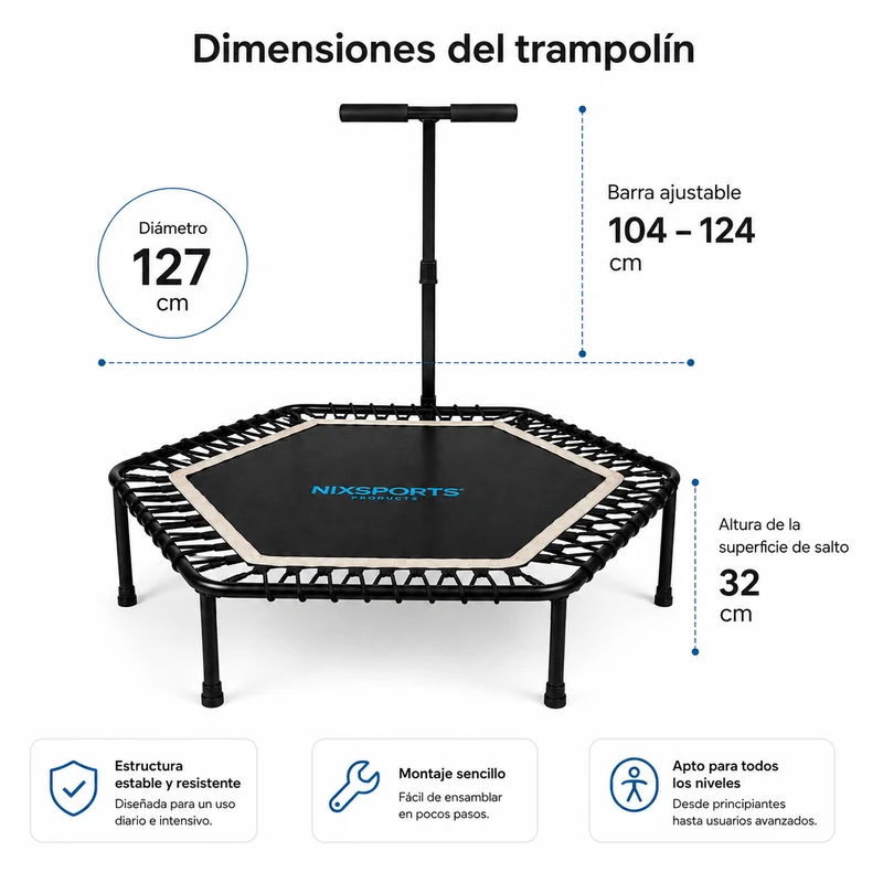Cama Elástica de Fitness 3 en 1 Plegable