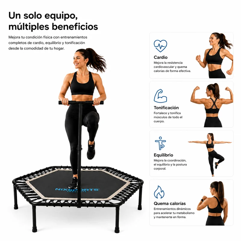 Cama Elástica de Fitness 3 en 1 Plegable