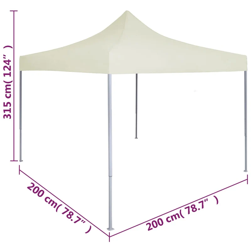 Partytent Professiol Inklapbaar 2X2 M Staal Crème
