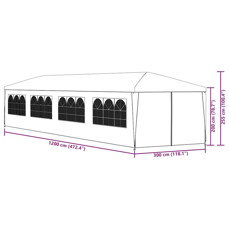 Partytent 3X12 M Wit