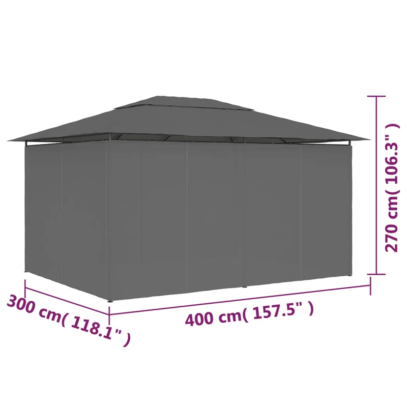 Tuinpaviljoen Met Gordijnen 4X3 M