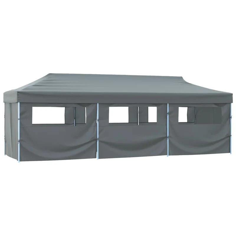 Vouwtent Pop-Up Met 8 Zijwanden 870X291X315 Cm Antraciet
