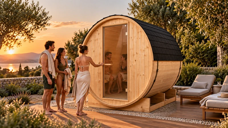 Sauna Barril Exterior Jardín 5-6 Personas