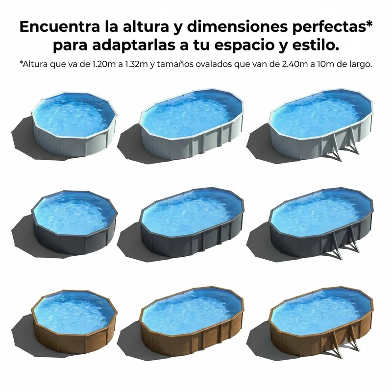 Piscina elevada Gre Wet circular chapa blanca depuradora