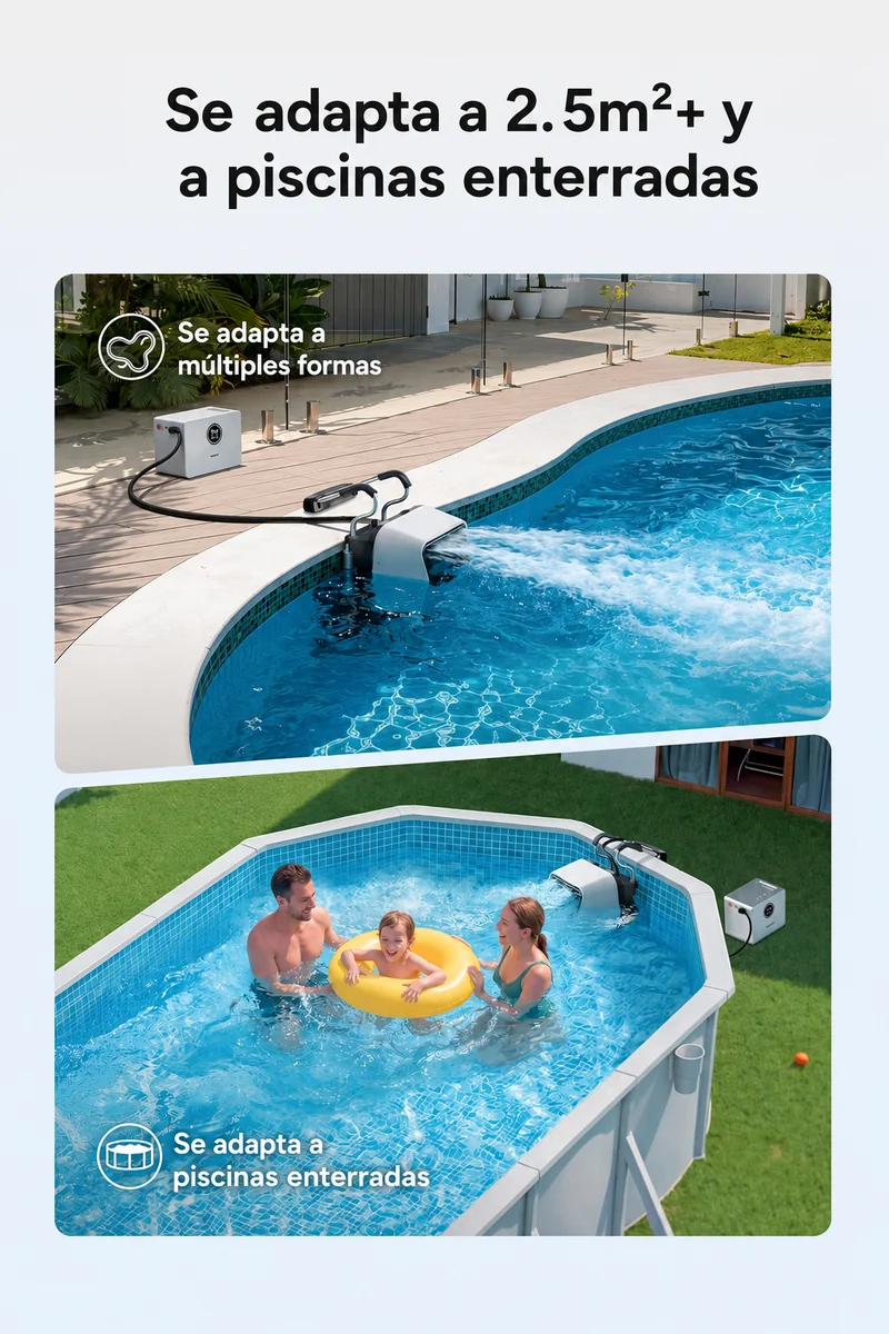 iGarden Swim Jet 10 Horas Máquina de Contracorriente Portátil para Piscina sin Obras