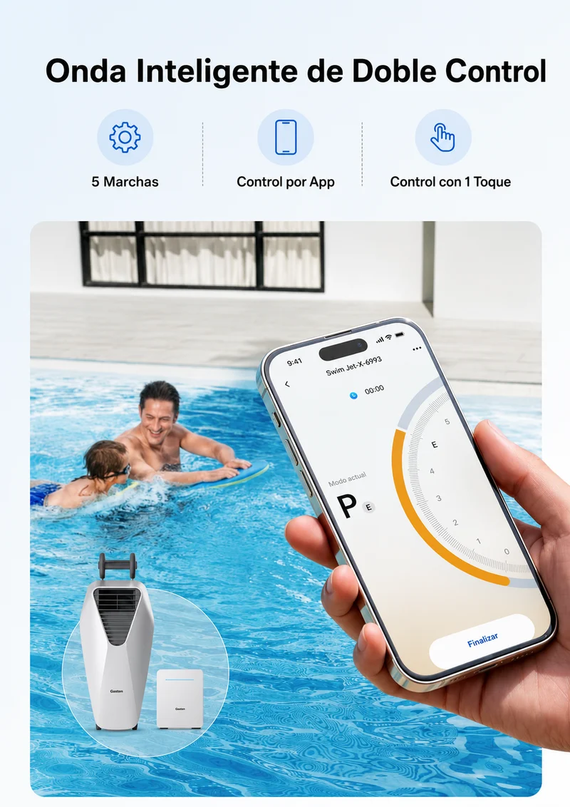 iGarden Swim Jet 10 Horas Máquina de Contracorriente Portátil para Piscina sin Obras