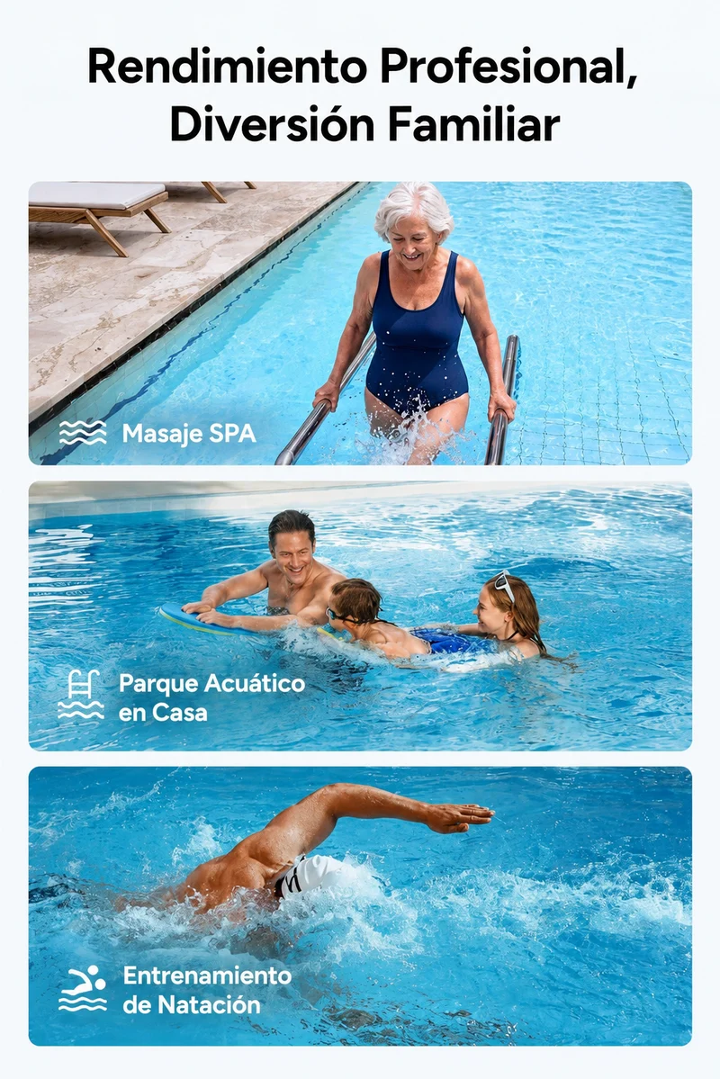 iGarden Swim Jet 10 Horas Máquina de Contracorriente Portátil para Piscina sin Obras