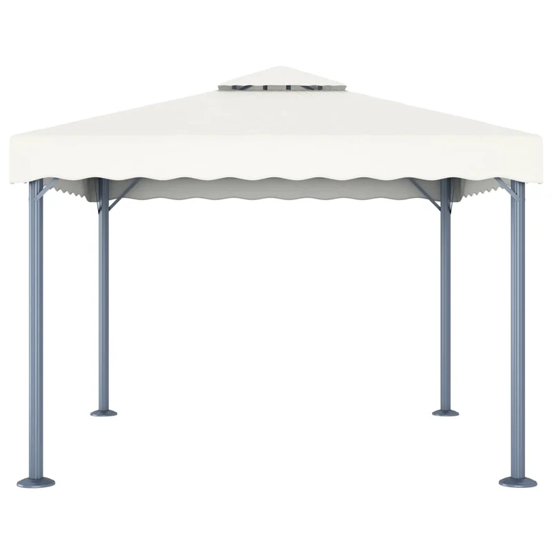 Prieel Met Led-Lichtslinger 300X300 Cm Aluminium Kleurig
