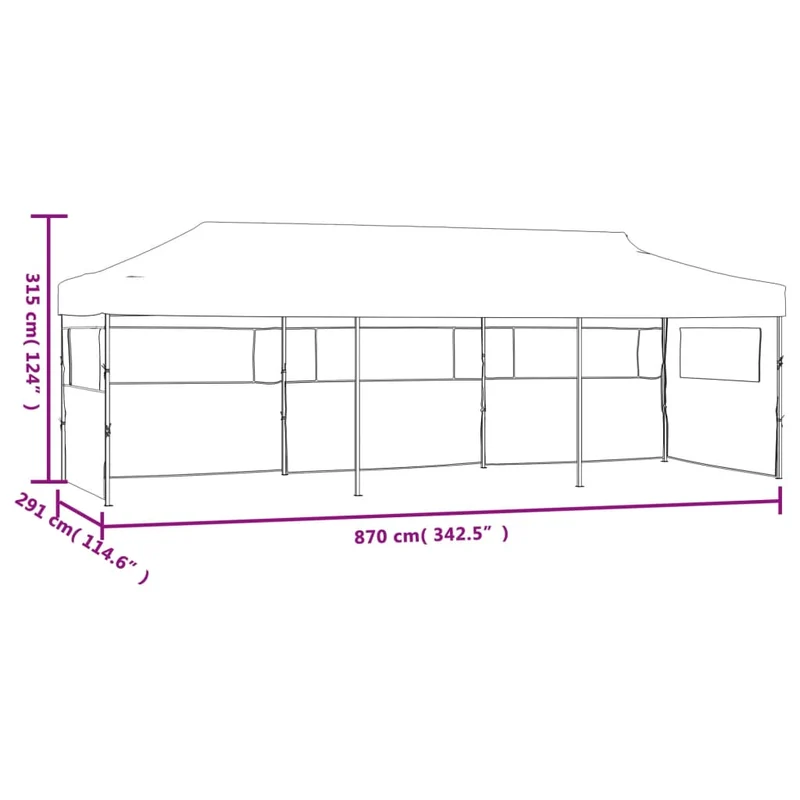 Vouwtent Pop-Up Met 5 Zijwanden 3X9 M Crème