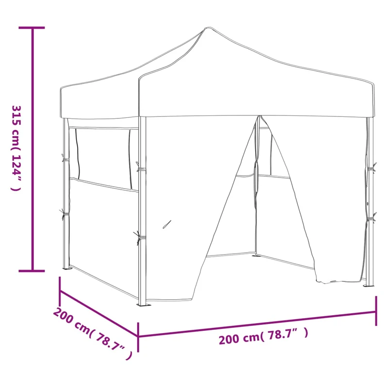 Partytent Inklapbaar 2X2 M Staal