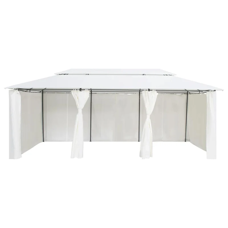 Prieel Met Gordijnen 180G/M² 600X298X270 Cm Wit