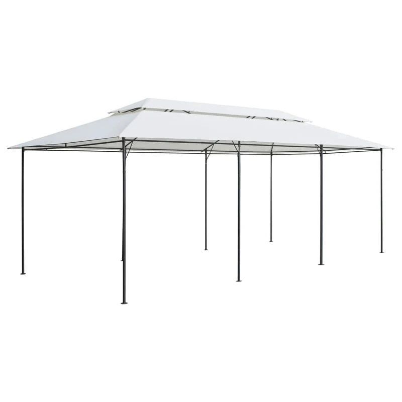 Prieel Met Gordijnen 180G/M² 600X298X270 Cm Wit
