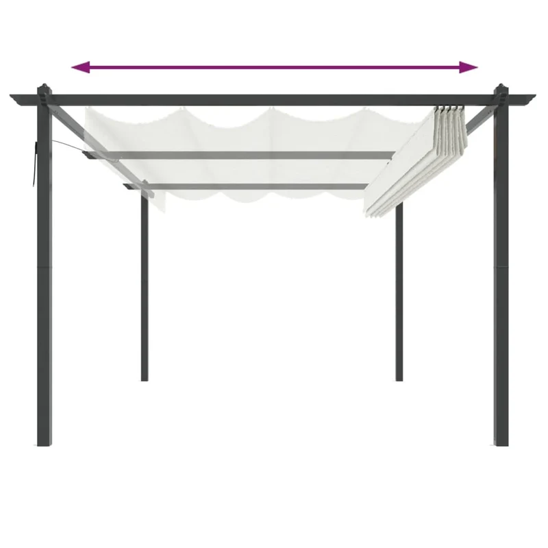Tuinprieel Met Uittrekbaar Dak 4X3 M Kleurig
