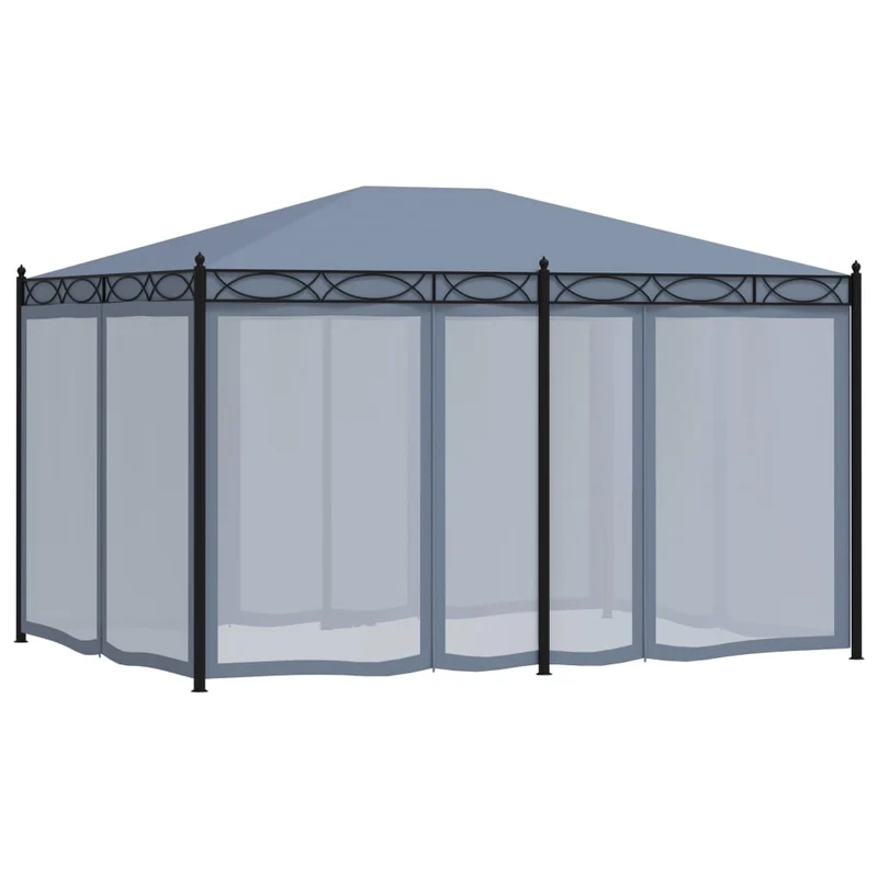 Prieel Met Horren 3X4 M Staal Antraciet