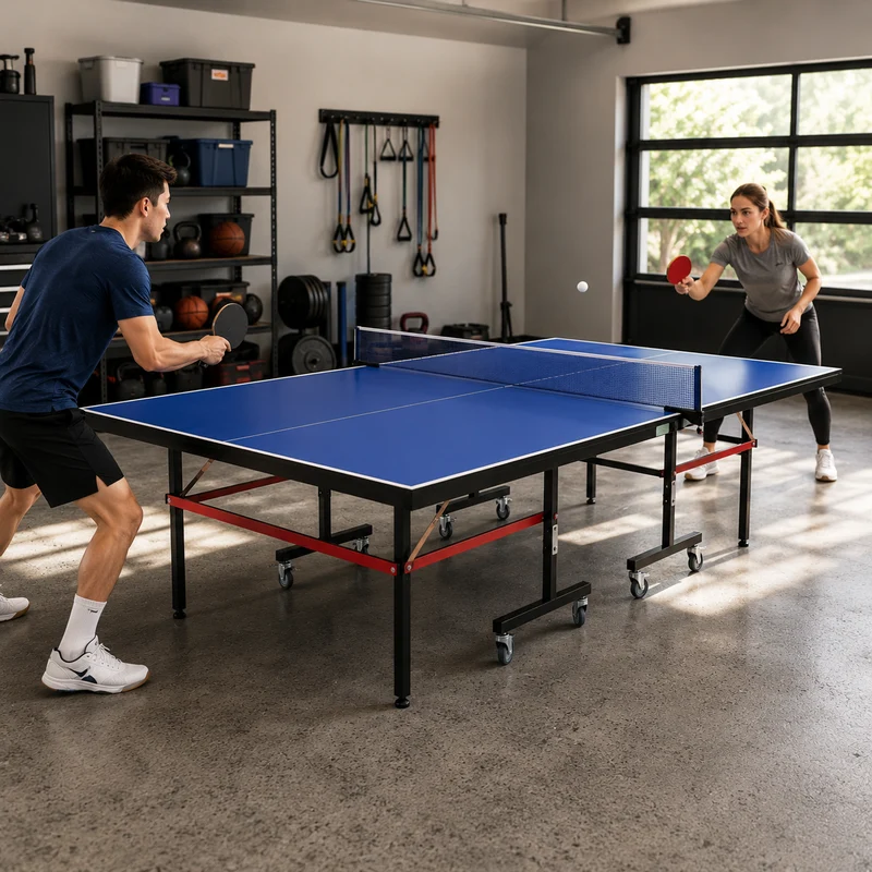 Mesa De Ping Pong Plegable Compacta Con Red Incluida