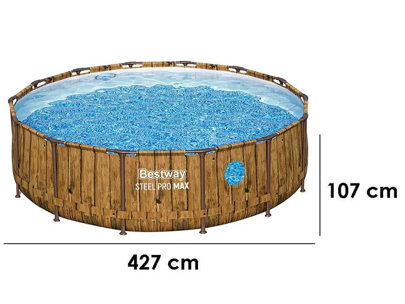 Bestway – Steel Pro Max piscina desmontable circular (488 × 122 cm)