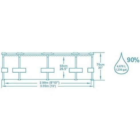 Bestway – Steel Pro Max piscina desmontable circular (305 × 76 cm)