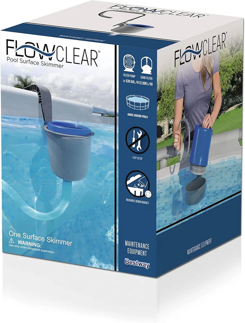 Bestway - Skimmer Flowclear de montaje en pared para piscinas elevadas gris