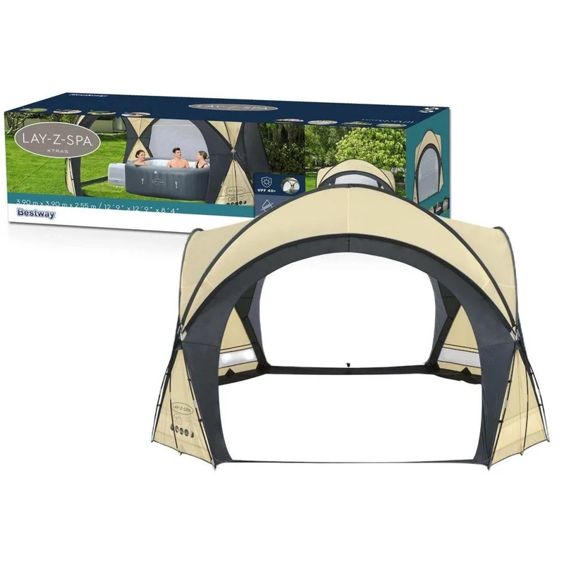Bestway - Toldo Lay-Z-Spa 60305 para bañera de hidromasaje y piscina 255 x 390 x 390 cm gris