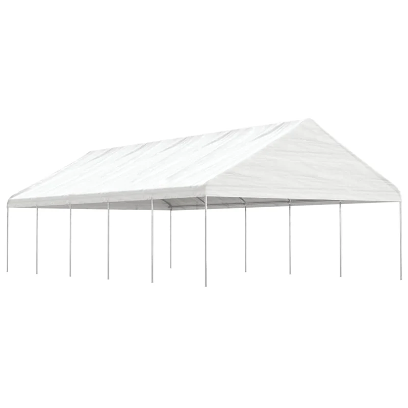 Prieel Met Dak 15,61X5,88X3,75 M Polyetheen Wit