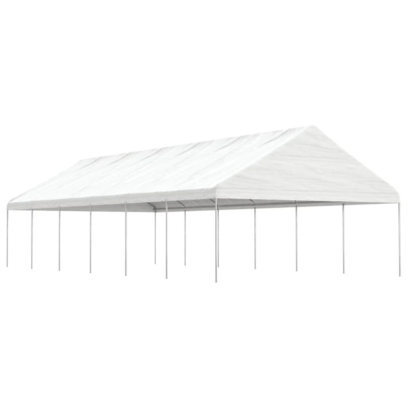 Prieel Met Dak 15,61X5,88X3,75 M Polyetheen Wit