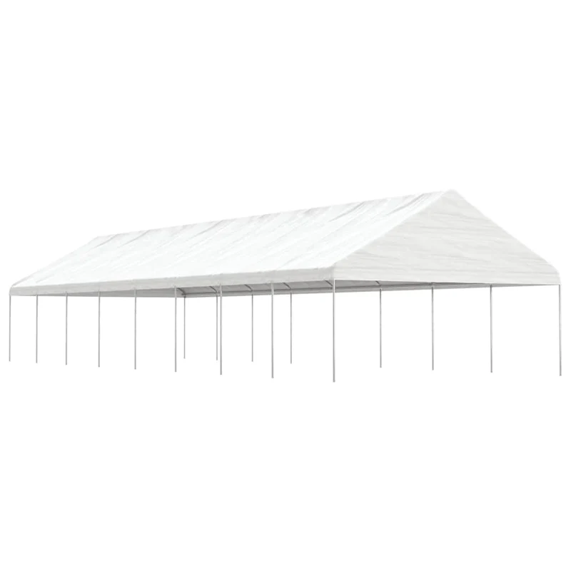 Prieel Met Dak 15,61X5,88X3,75 M Polyetheen Wit