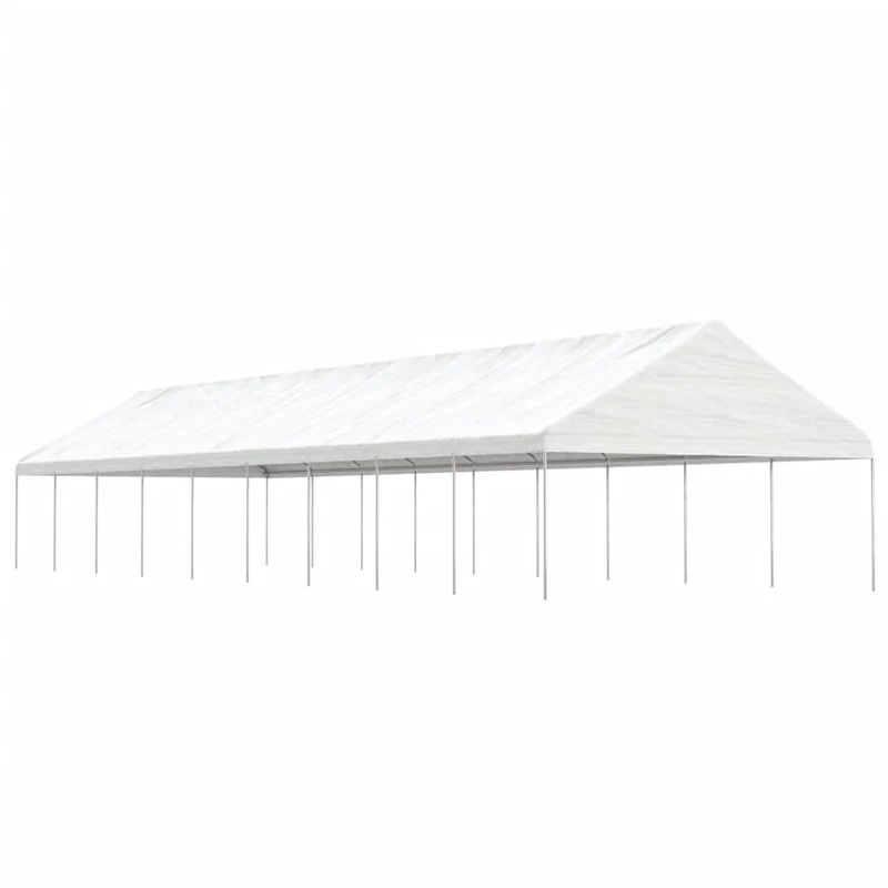 Prieel Met Dak 15,61X5,88X3,75 M Polyetheen Wit