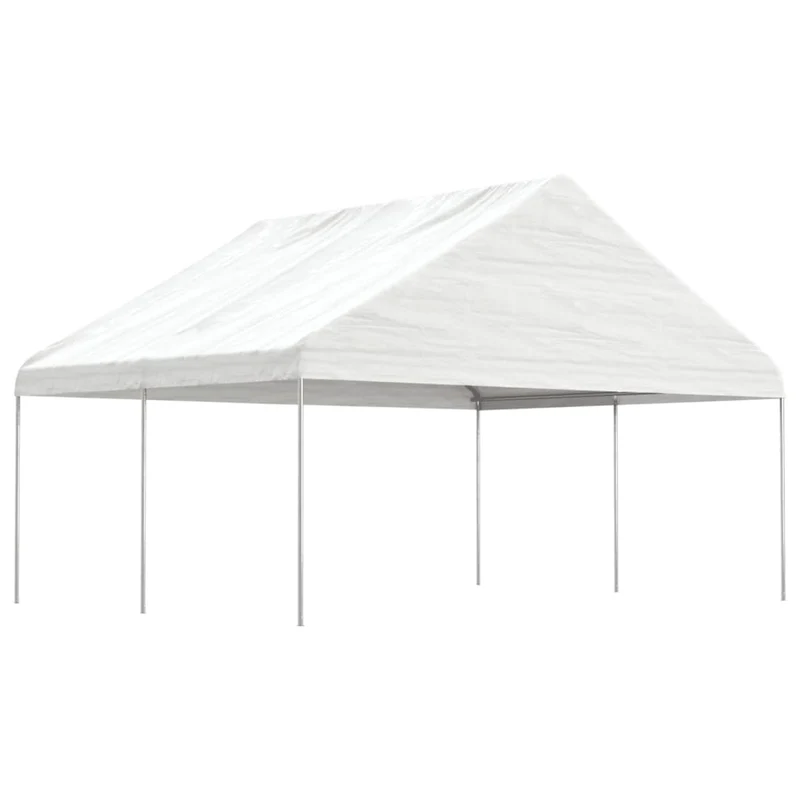 Prieel Met Dak 15,61X5,88X3,75 M Polyetheen Wit