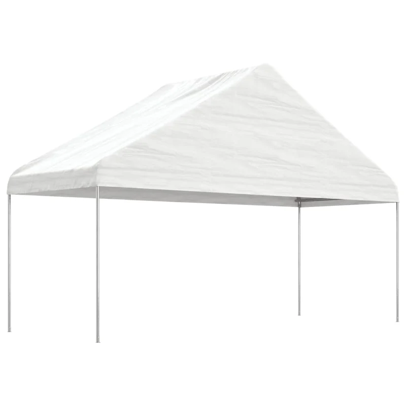Prieel Met Dak 15,61X5,88X3,75 M Polyetheen Wit