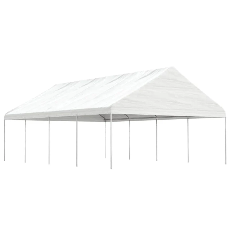 Prieel Met Dak 15,61X5,88X3,75 M Polyetheen Wit