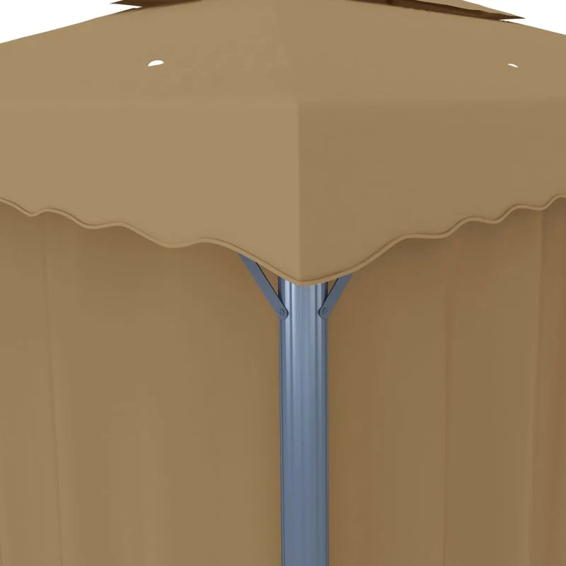 Prieel Met Gordijn 4X3 M Aluminium Taupe