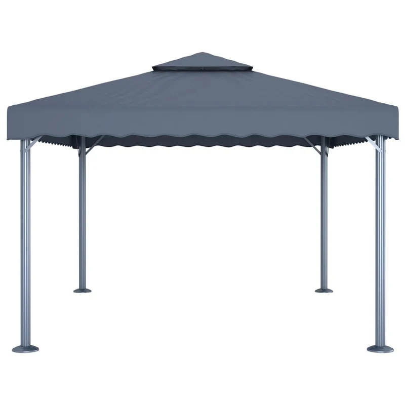Prieel Met Led-Lichtslinger 400X300 Cm Aluminium Kleur