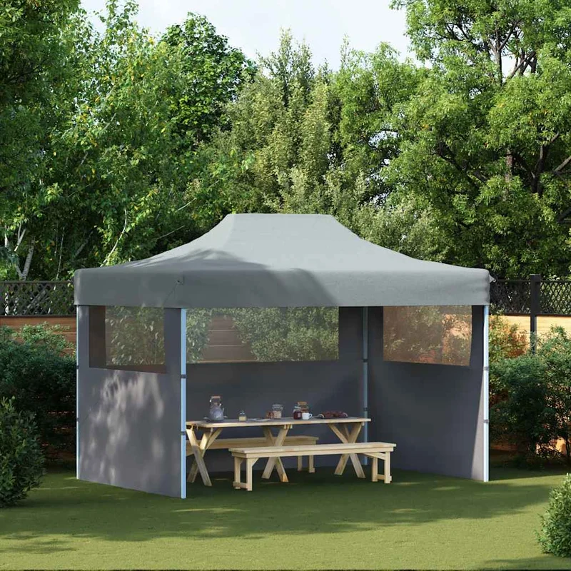 Partytent Met 3 Zijwanden Inklapbaar 280X410X315 Cm Staal