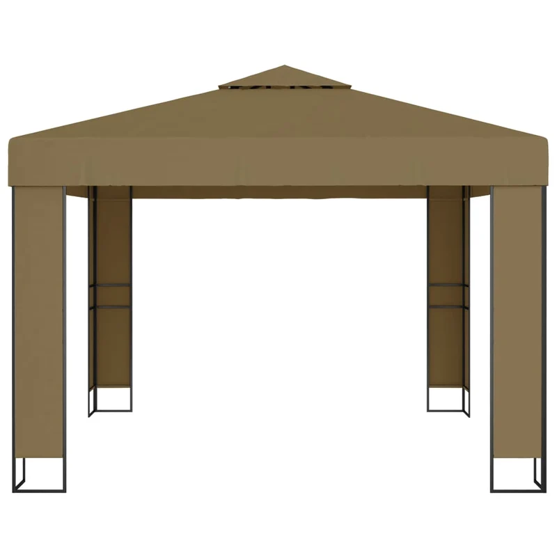Prieel Met Dubbel Dak En Led-Lichtslinger 3X3X2,7 M