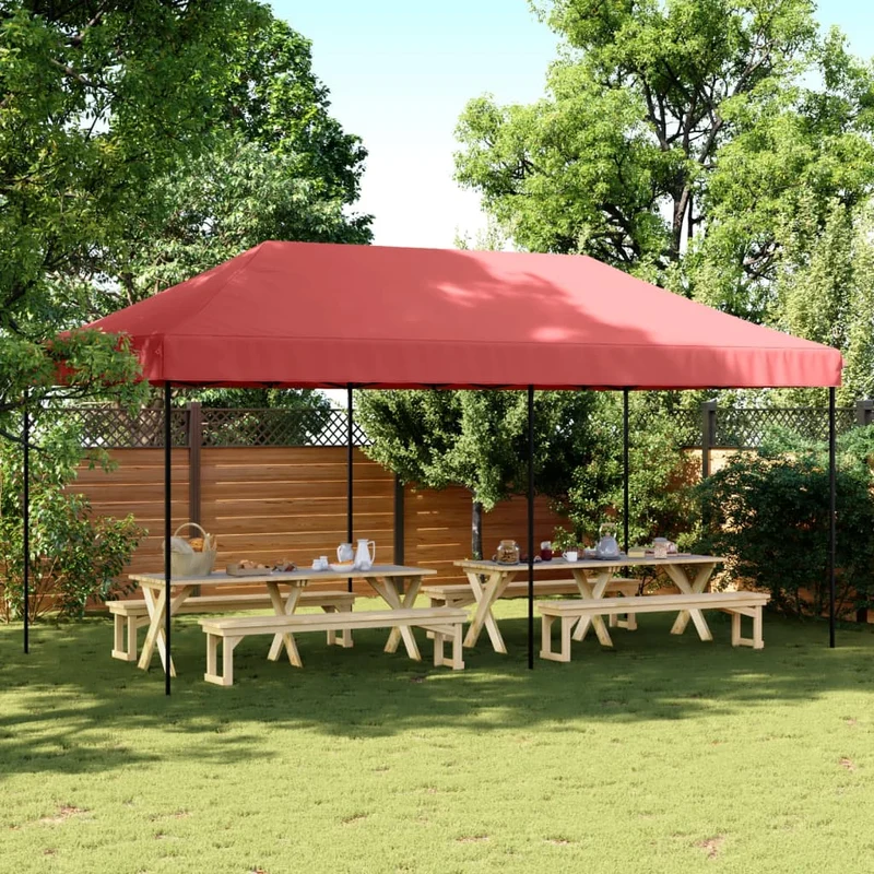 Partytent Bordeaux Met Zwarte Frame Oxford Stof
