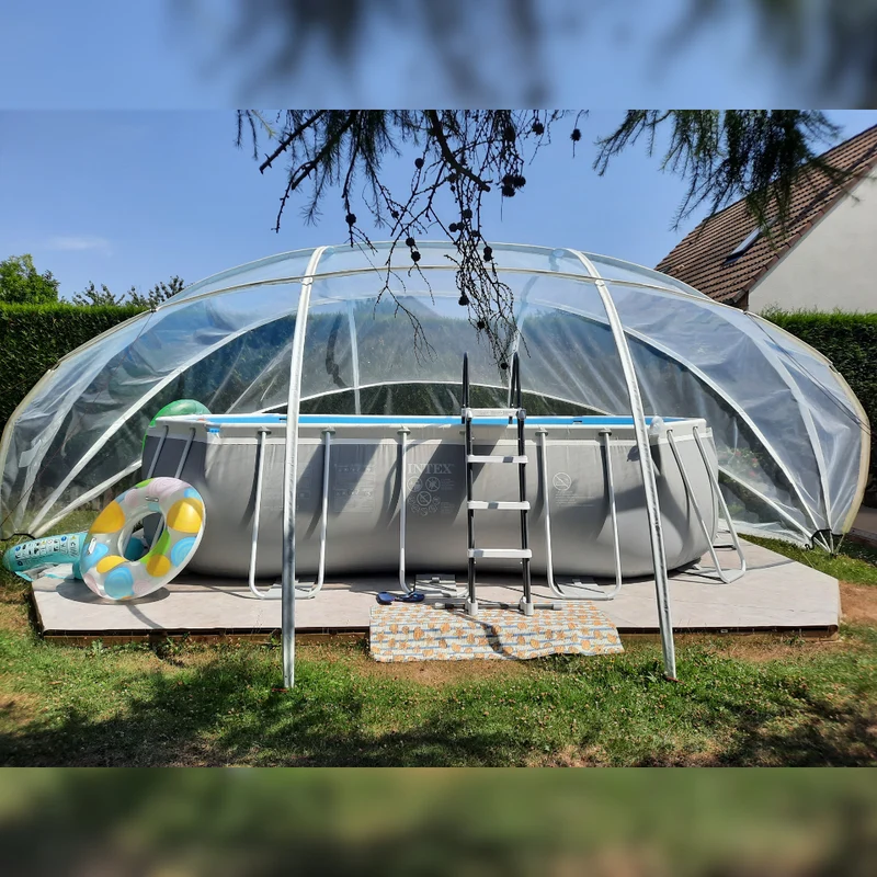 SunnyTent Oval Pool Dome Cover (Size L – 24.6×17.7 ft.)