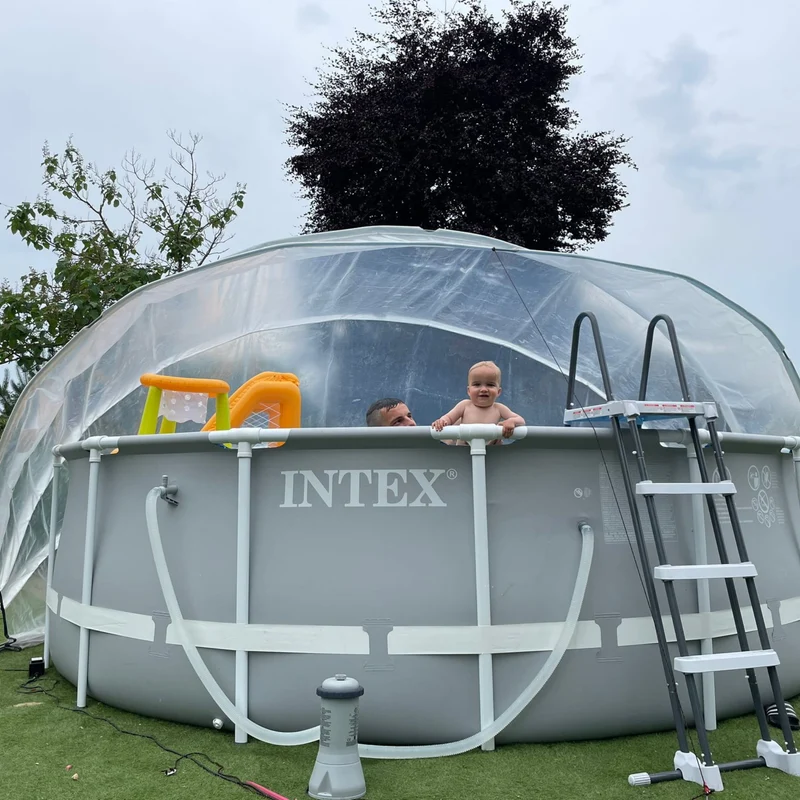 SunnyTent Round Pool Dome Cover (Size L – ø 17,7 ft.)