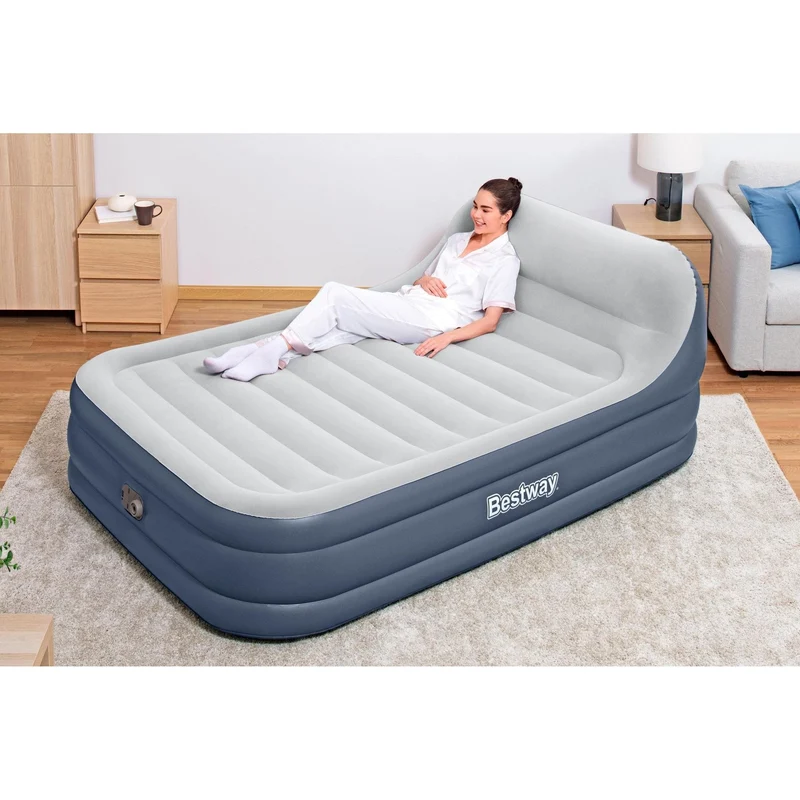 Bestway - Tritech SleekFlow Colchón hinchable con respaldo y bomba eléctrica integrada