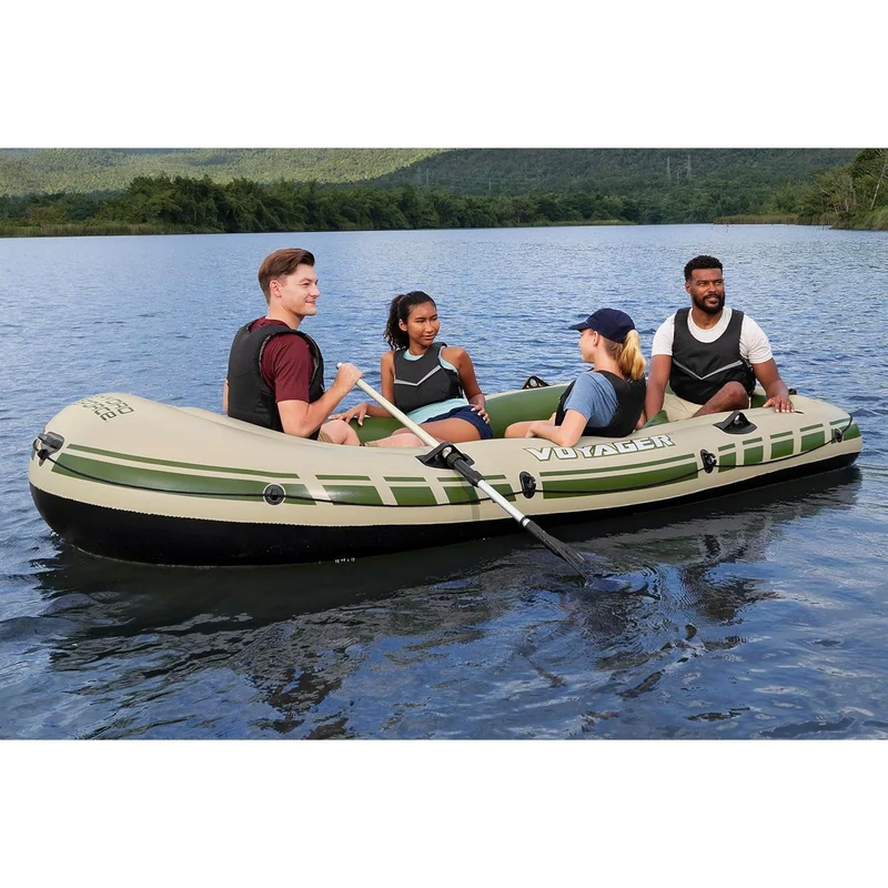 Bestway – Barca hinchable Hydro-Force Voyager X4 Raft Set (350 × 145 cm)