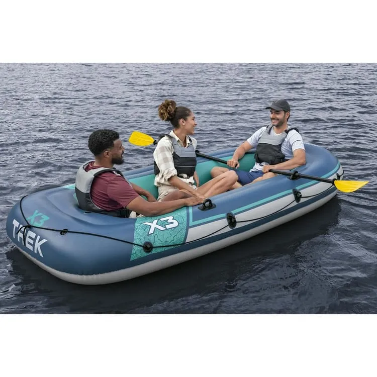Bestway – Barca hinchable Hydro-Force Trek X3 Raft Set (294 × 137 cm)